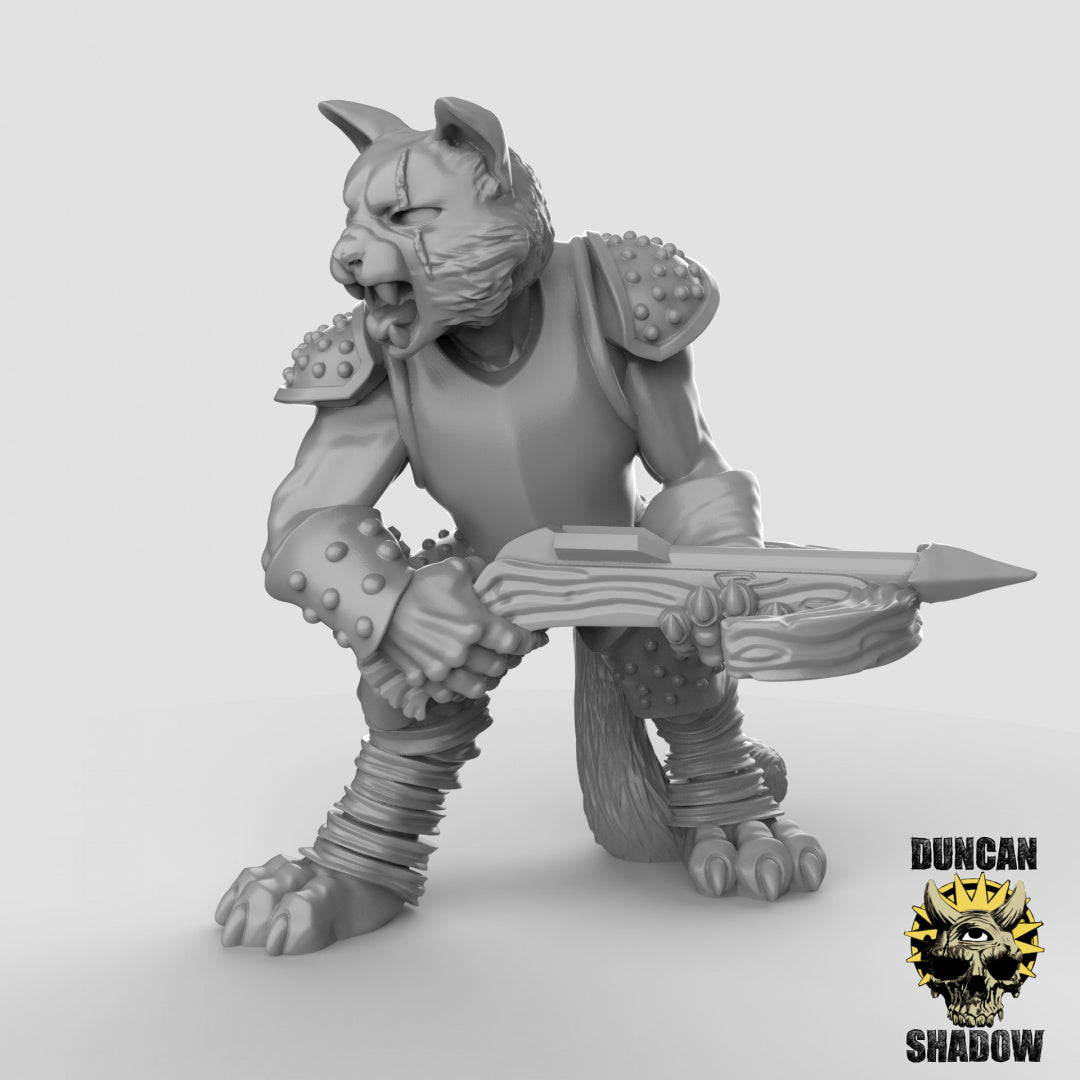 Cat Folk with Crossbows Resin Models for Dungeons & Dragons & Board RPGs