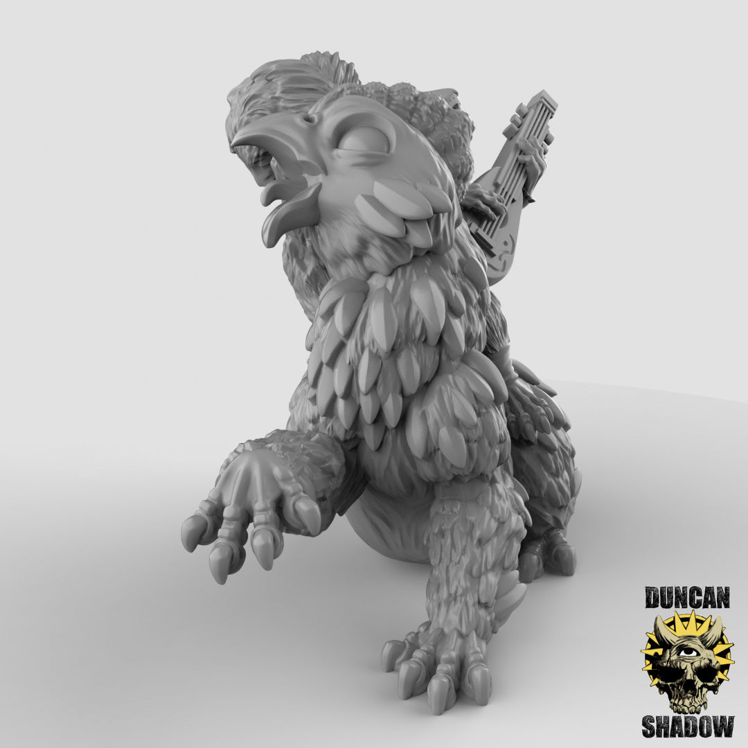 Scurryni Bard Riding Chickenbear Resin Miniature for DnD | Tabletop Gaming