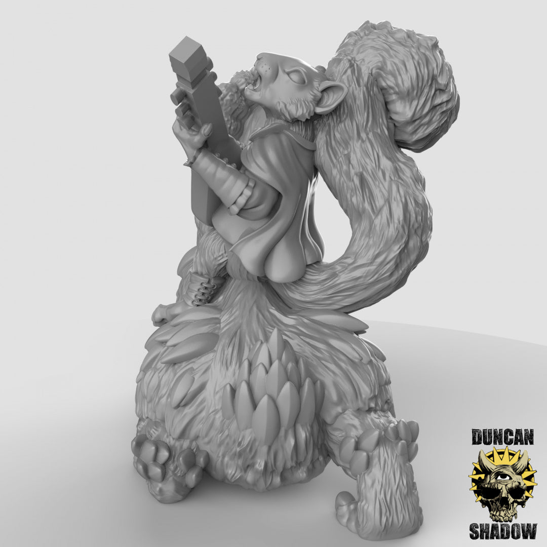 Scurryni Bard Riding Chickenbear Resin Miniature for DnD | Tabletop Gaming