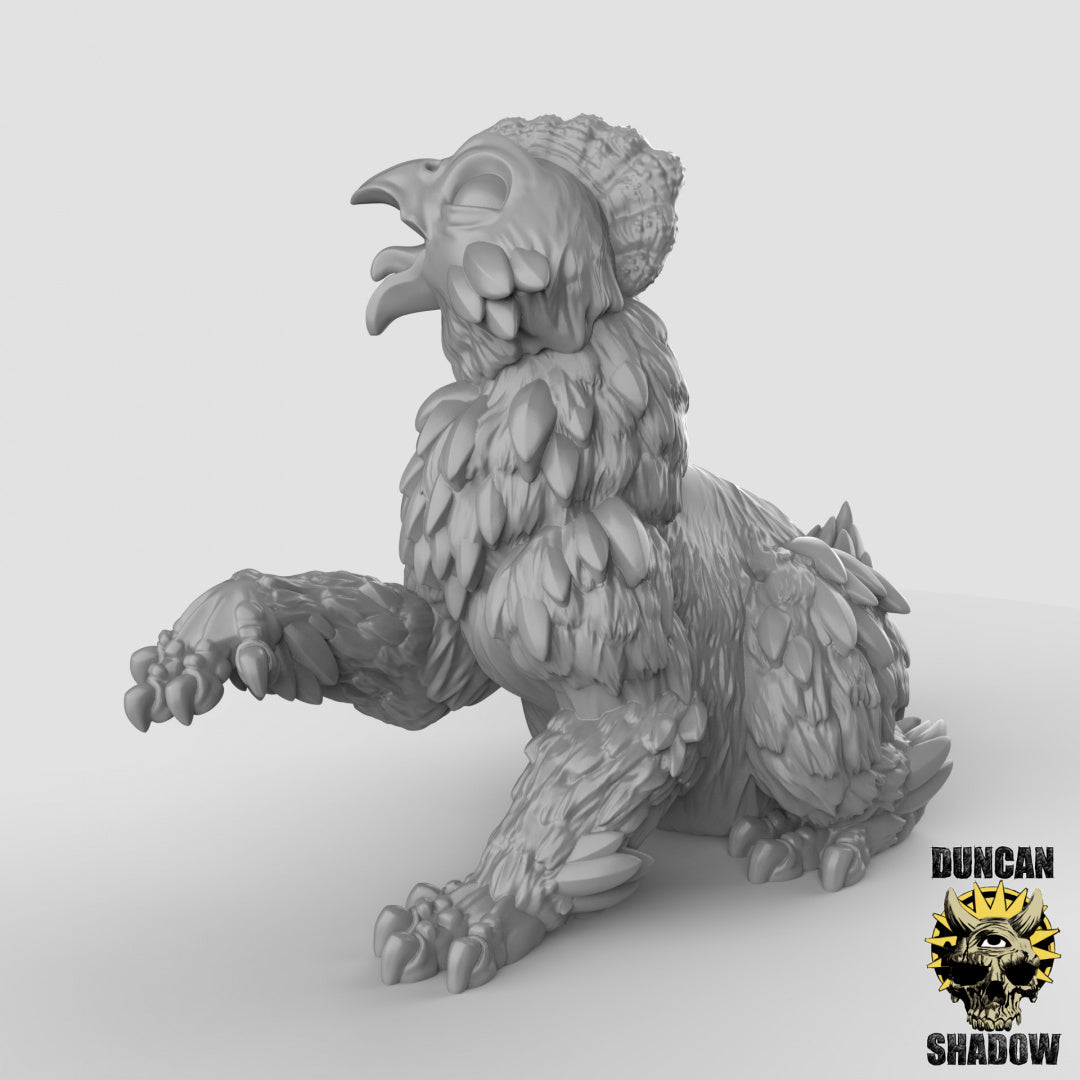 Scurryni Bard Riding Chickenbear Resin Miniature for DnD | Tabletop Gaming