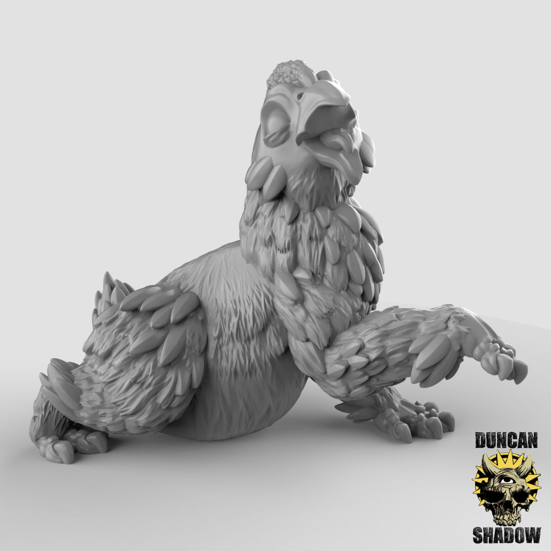 Scurryni Bard Riding Chickenbear Resin Miniature for DnD | Tabletop Gaming