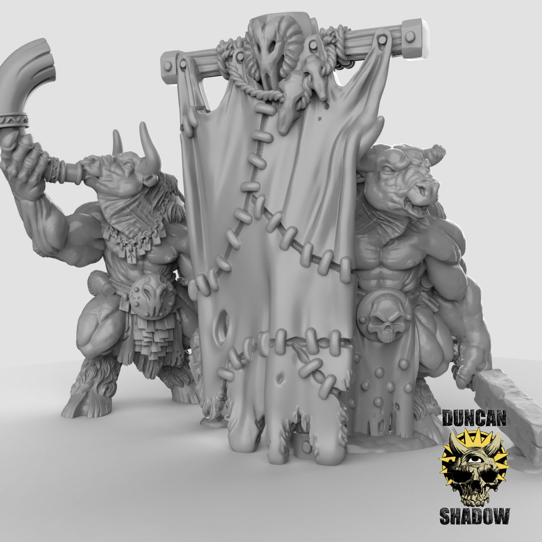 Minotaur Standard and Musician Resin Miniature for DnD | Tabletop Gaming