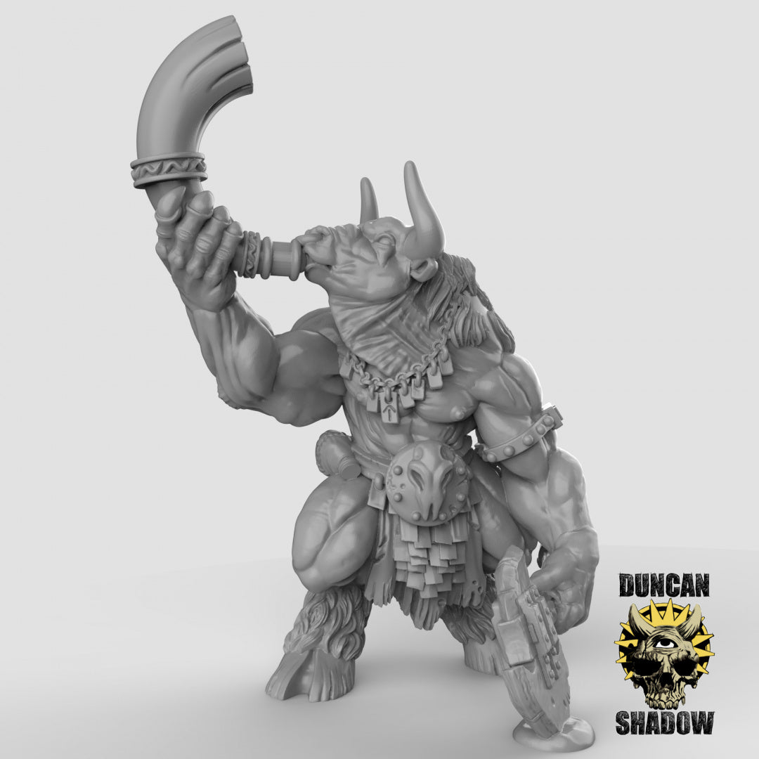 Minotaur Standard and Musician Resin Miniature for DnD | Tabletop Gaming