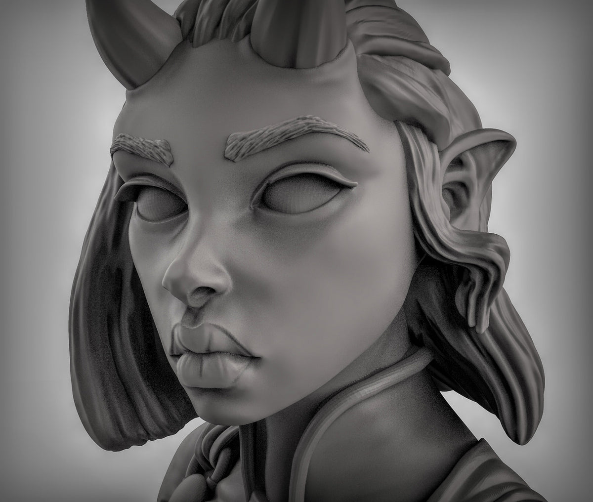 Tiefling Bust Resin Miniature for DnD | Tabletop Gaming