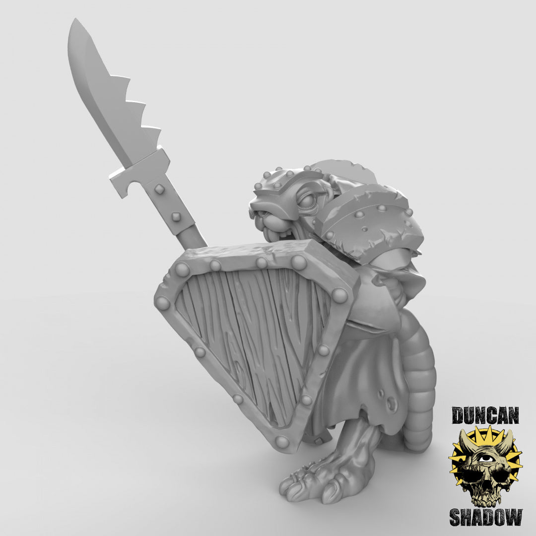 Armoured Ratfolk with Sheilds Resin Miniature for DnD | Tabletop Gaming