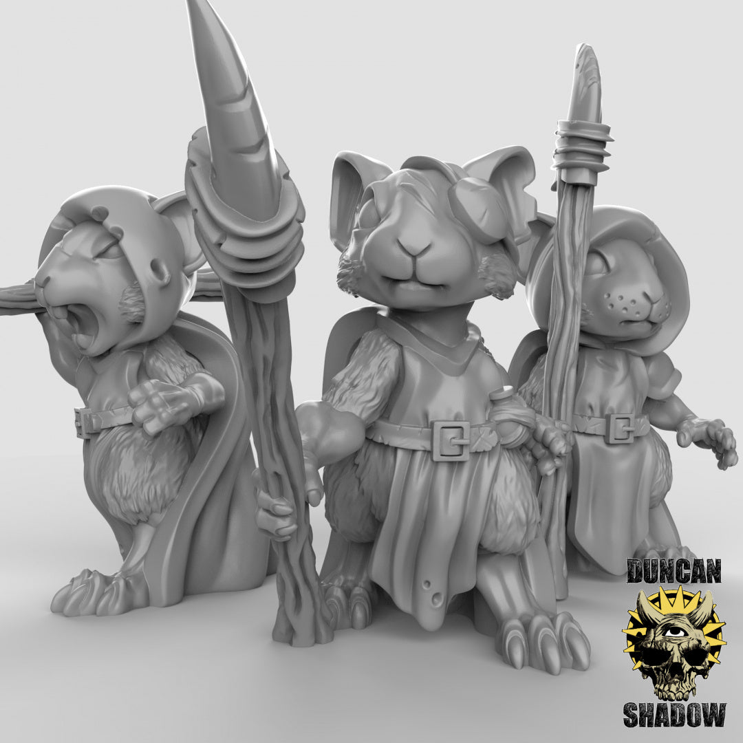 Mousle Rangers with Spears resin miniature for DnD and tabletop RPGs