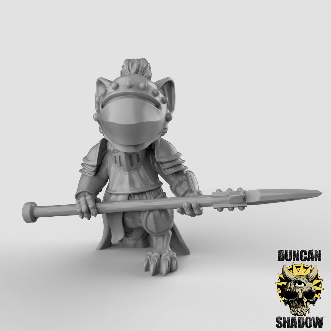 Mousle Knights with Spears resin miniature - detail view