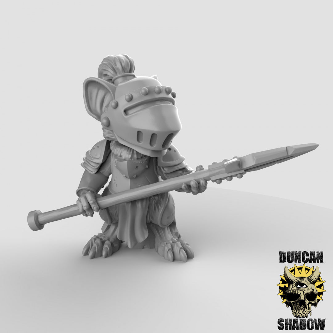 Mousle Knights with Spears resin miniature - alternate angle
