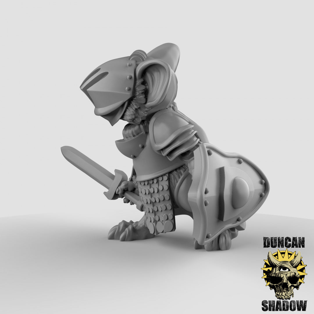 Mousle Knights with Swords resin miniature - detail view