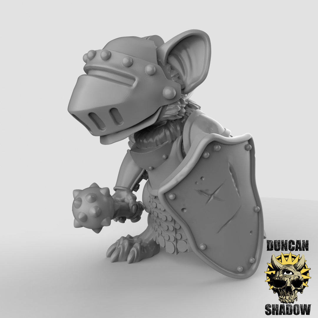 Mousle Knights with Mace's Resin 3D Models for Dungeons and Dragons and Board RPGs