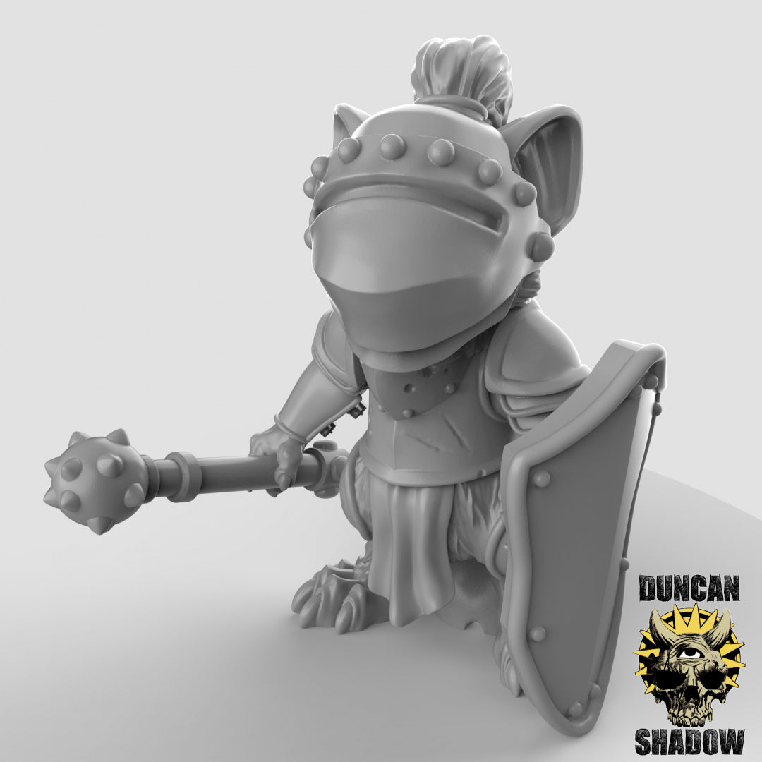Mousle Knights with Mace's Resin 3D Models for Dungeons and Dragons and Board RPGs