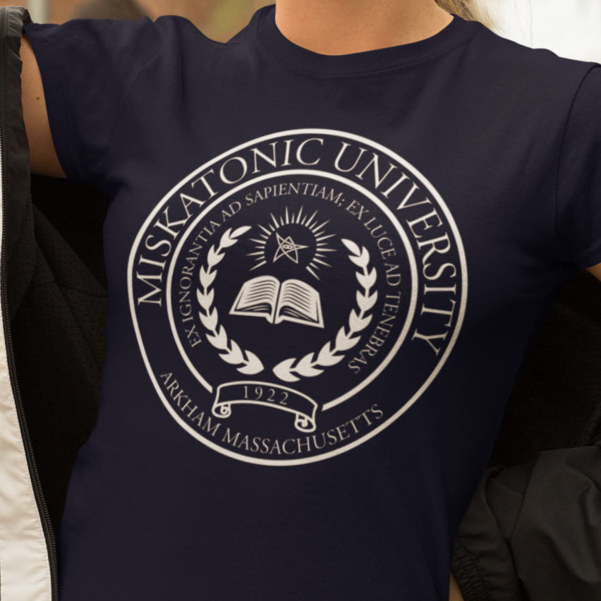 Ladies Miskatonic University T Shirt |Cthulhu | Lovecraft | Mythos | Arkham Horror | Eldritch
