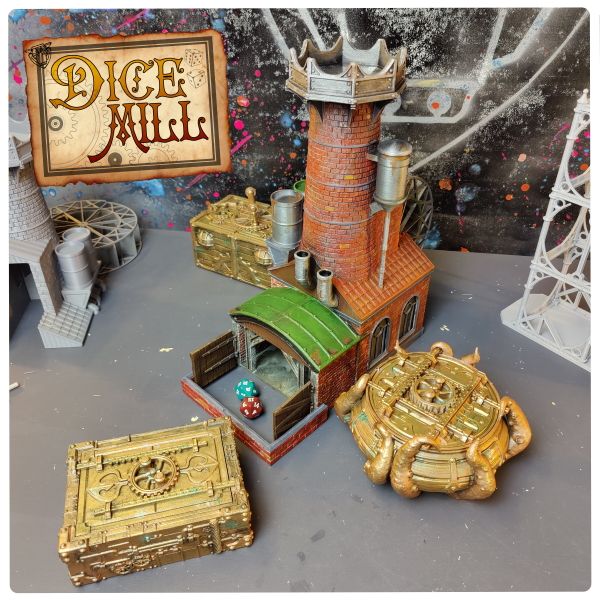 The Dice Mill - A huge dice tower with rotating wheel by Digital Taxidermy